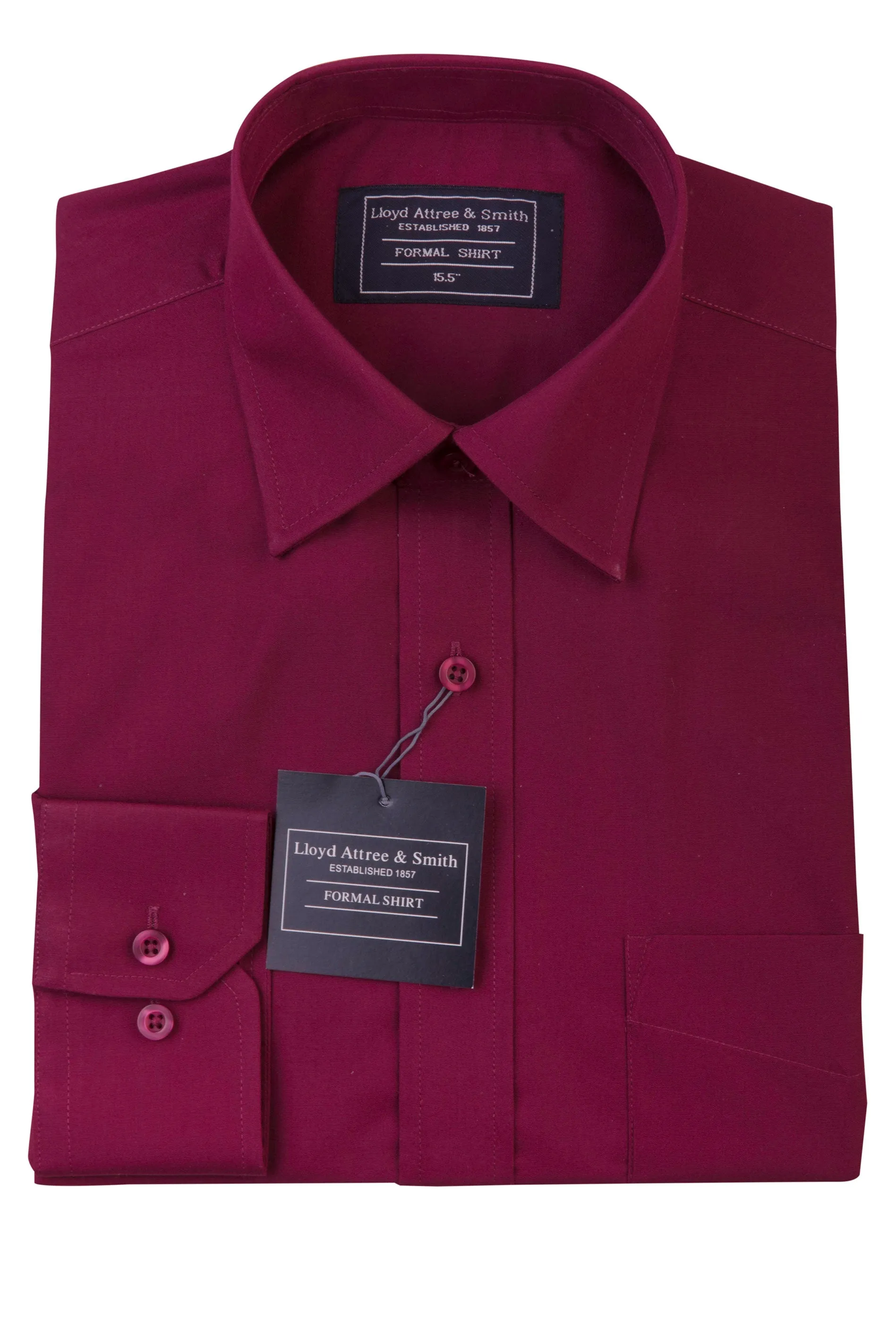 Men's Red Wine Burgundy Shirt Cotton Single Cuff