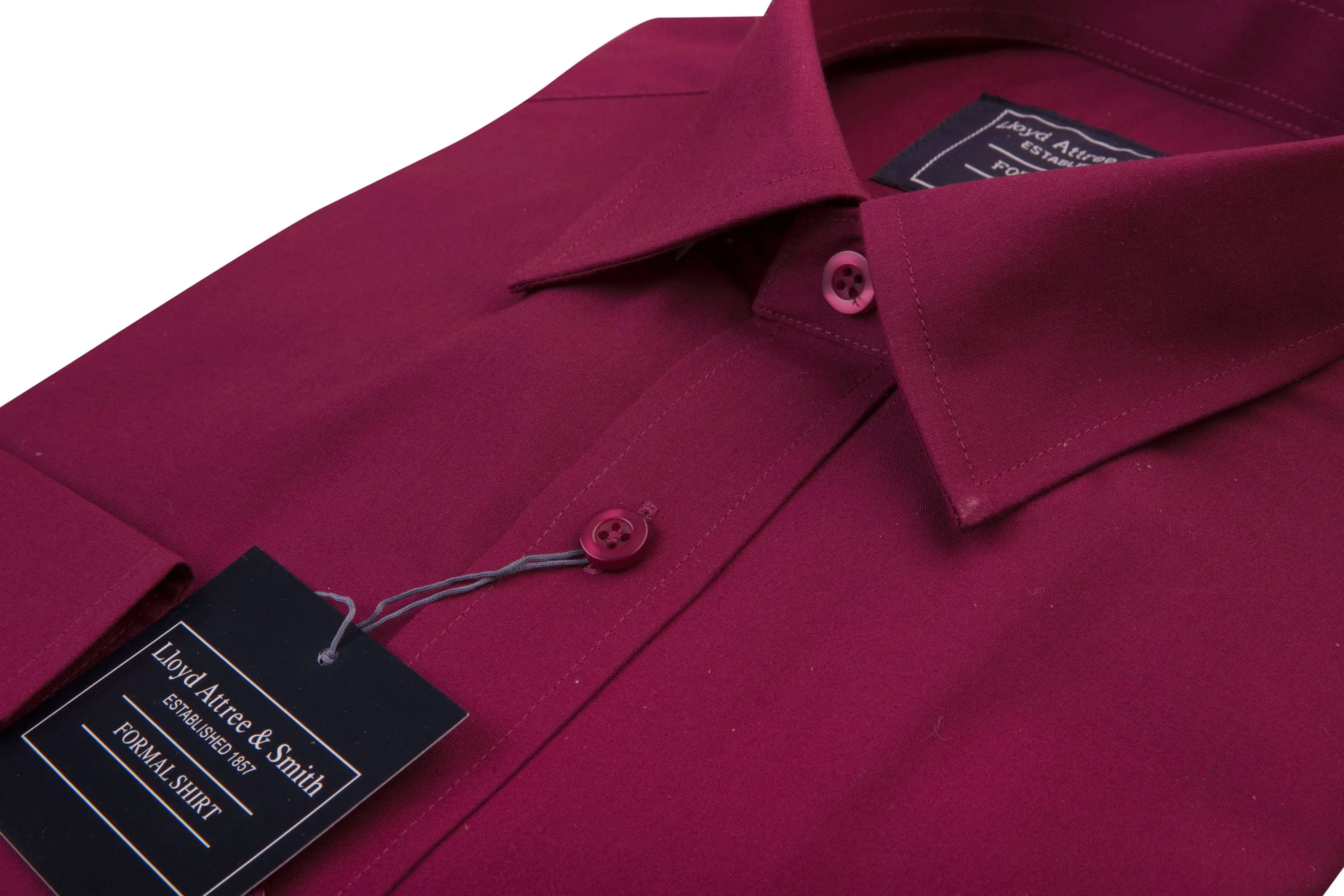 Men's Red Wine Burgundy Shirt Cotton Single Cuff