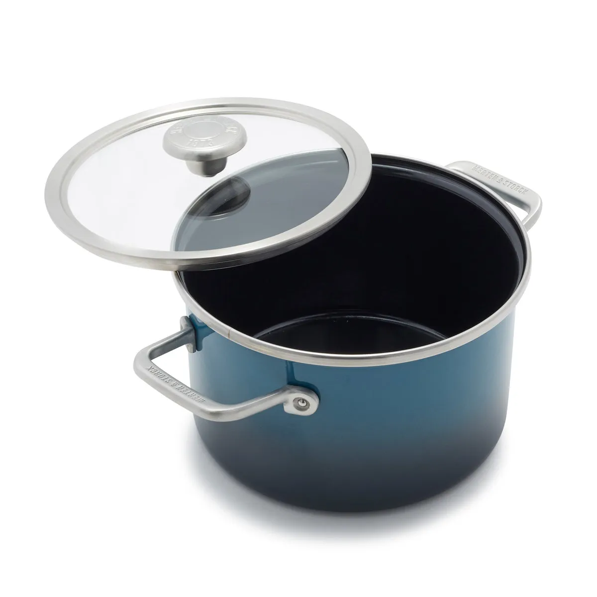 Merten & Storck Steel Core Enameled 4-Quart Stockpot with Lid | Aegean Teal