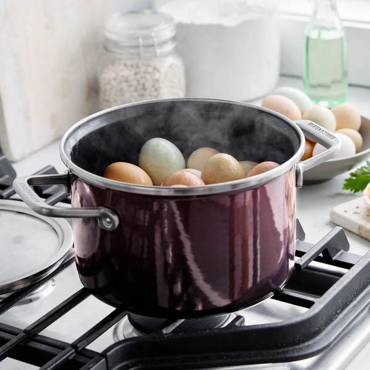 Merten & Storck Steel Core Enameled 4-Quart Stockpot with Lid | Chocolate Truffle