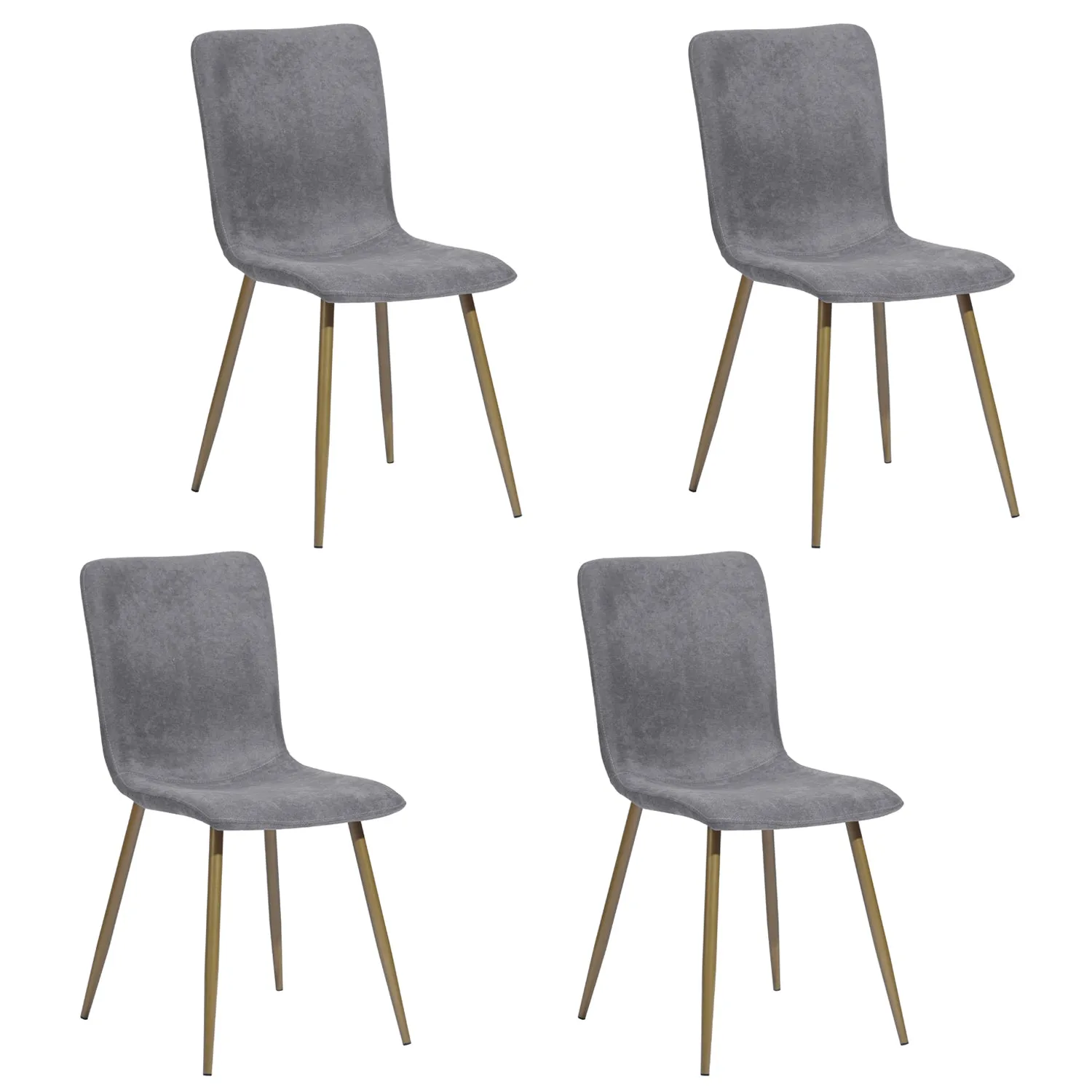 Modren Dining Chairs Set of 4,with Fabric Seat & Back with Golden Legs for Dining Room