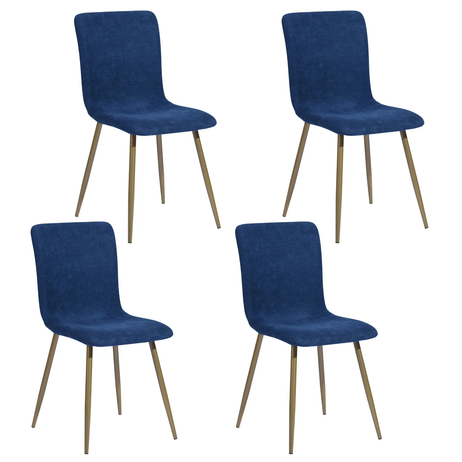 Modren Dining Chairs Set of 4,with Fabric Seat & Back with Golden Legs for Dining Room