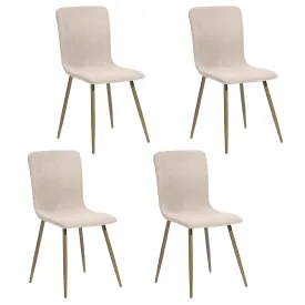 Modren Dining Chairs Set of 4,with Fabric Seat & Back with Golden Legs for Dining Room