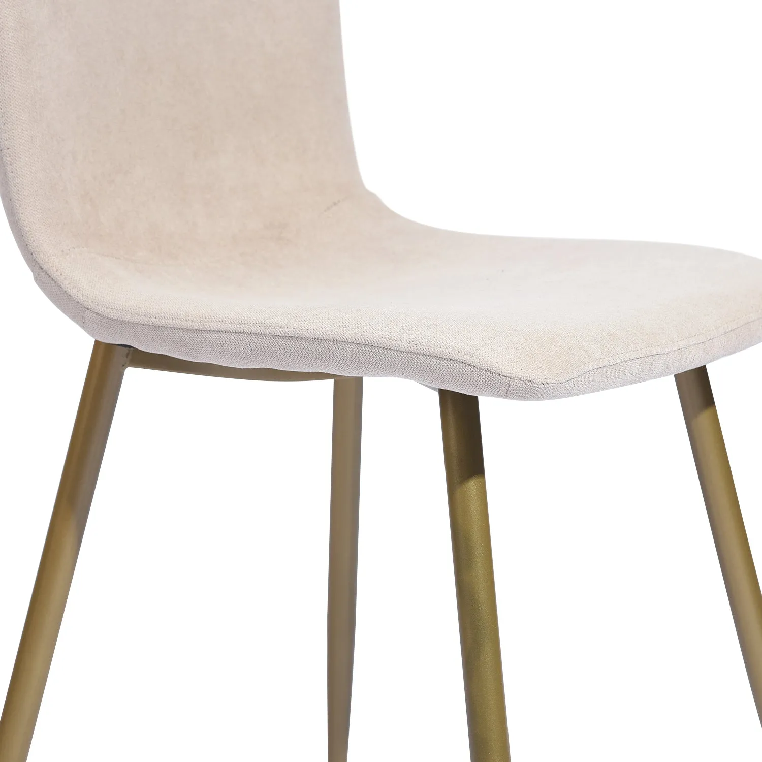 Modren Dining Chairs Set of 4,with Fabric Seat & Back with Golden Legs for Dining Room