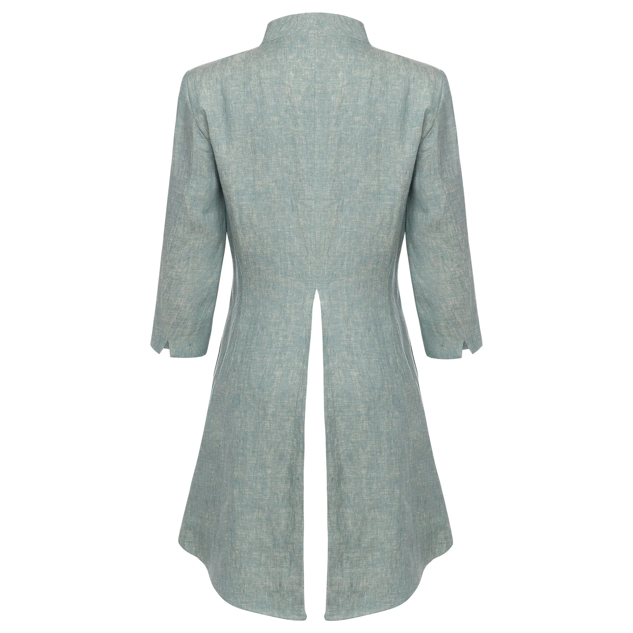 Morgana Linen Short Coat - Sky Blue