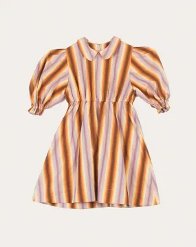 Nora Dress Cotton Stripe Purple