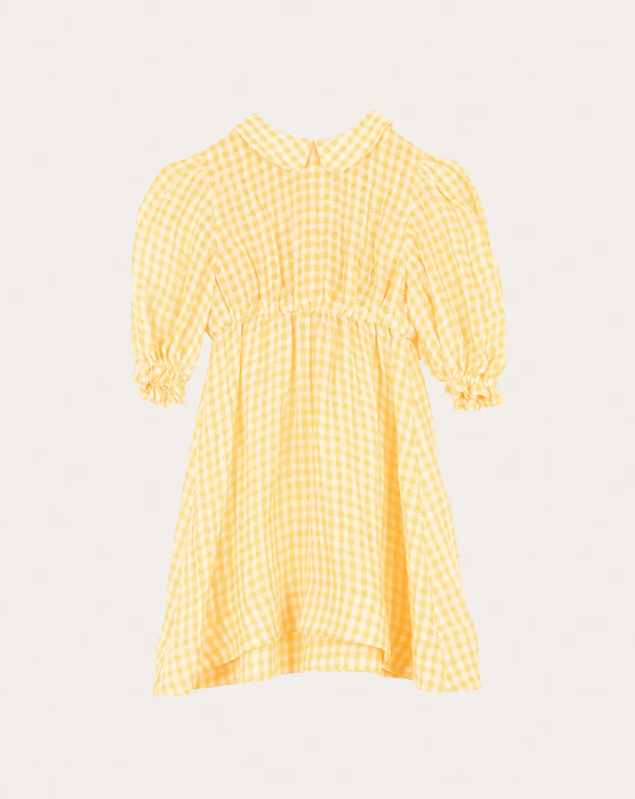 Nora Dress Linen Check Yellow