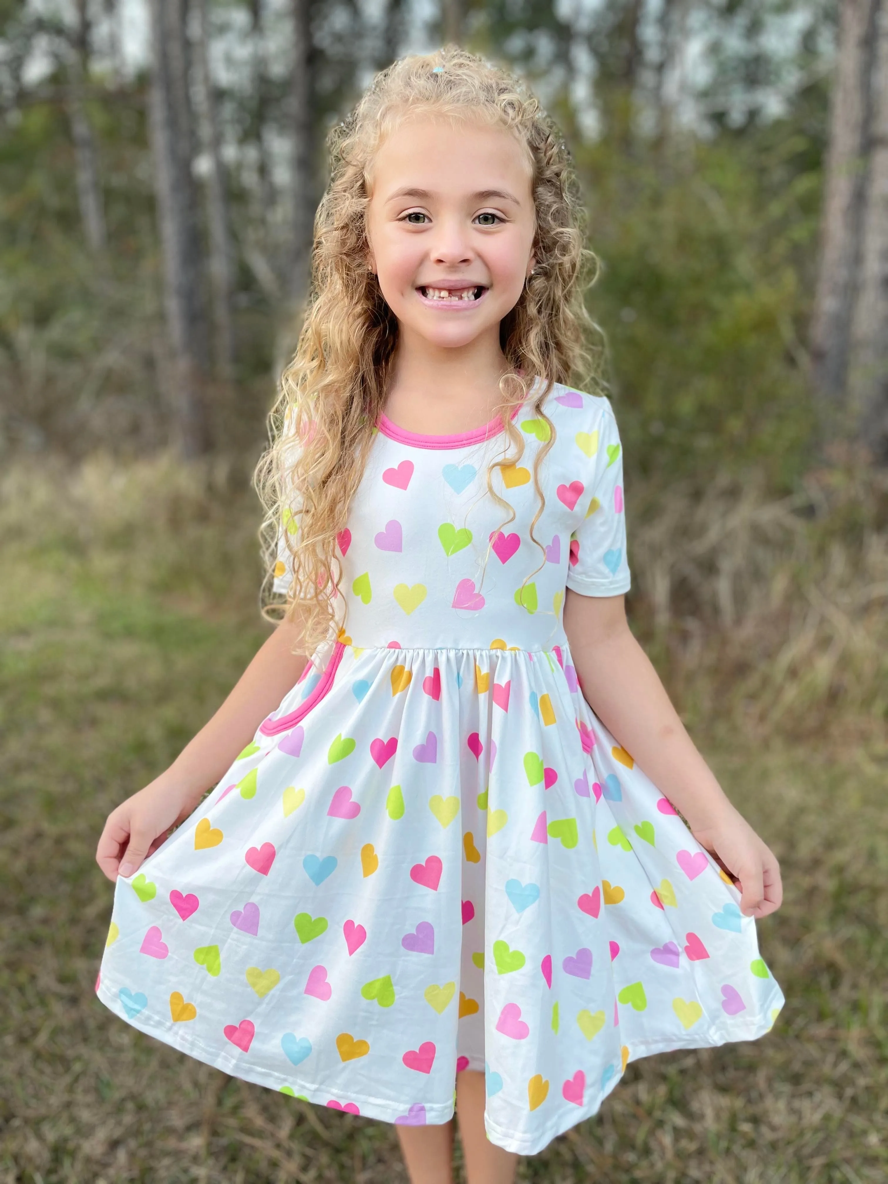 PASTEL HEARTS DRESS WITH POCKETS