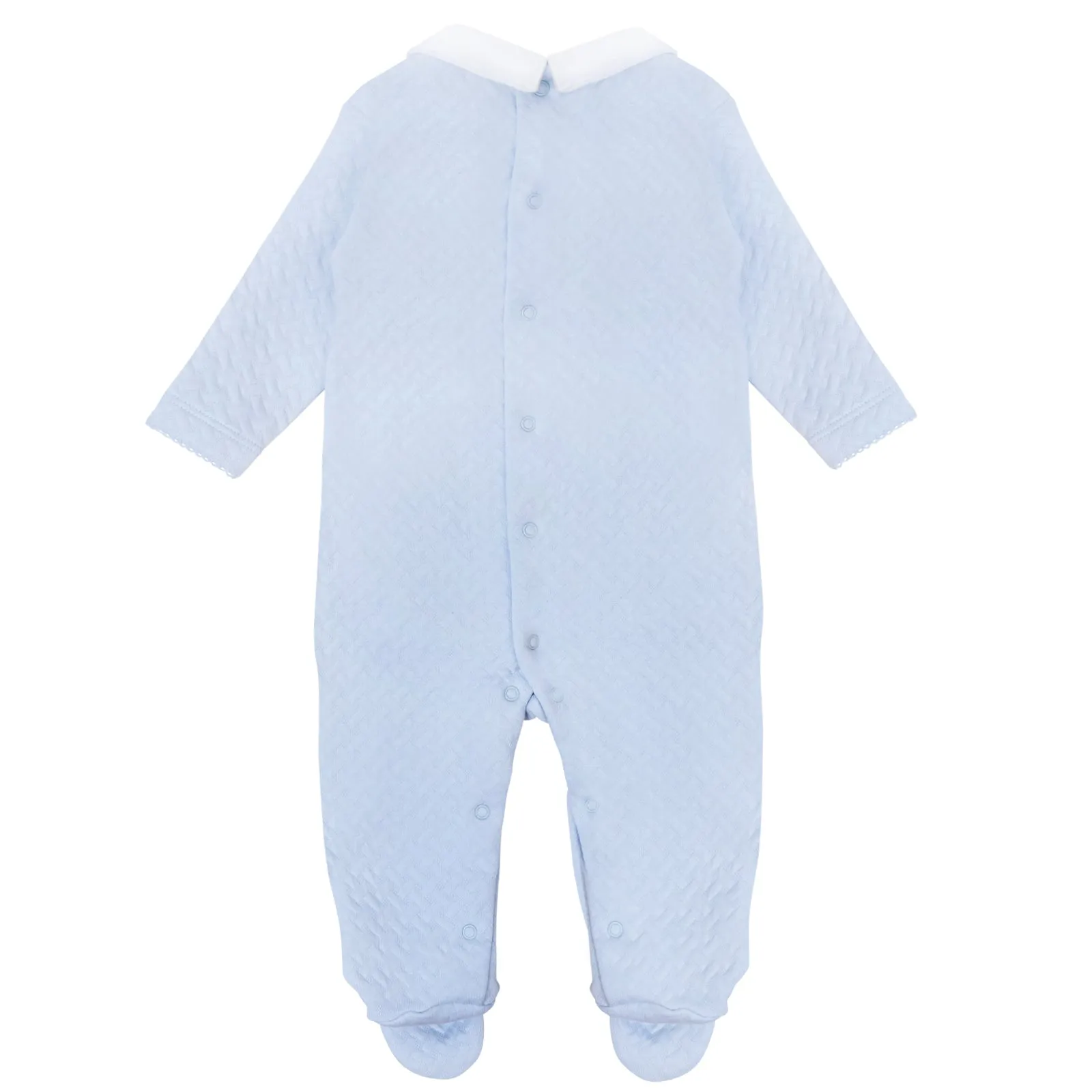 Pima Cotton Quilted Baby Grow Blue