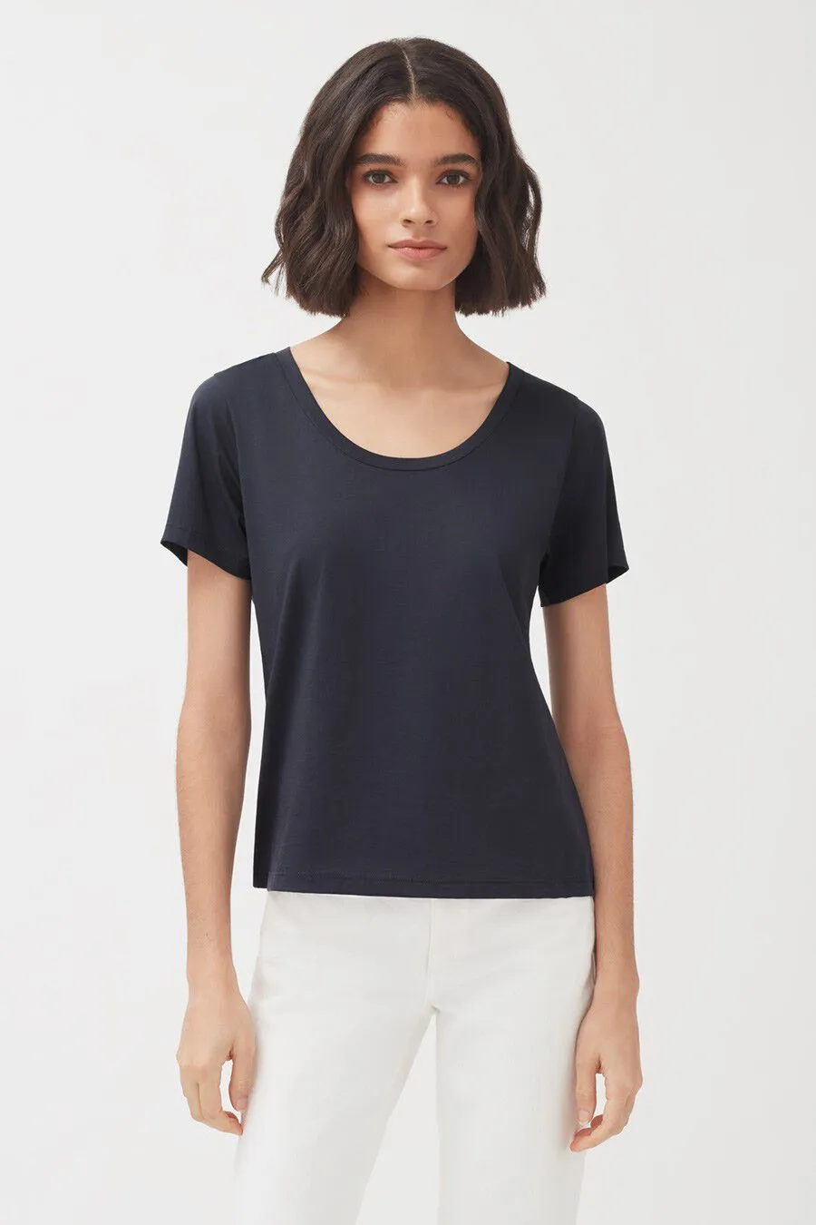 Pima Scoop Neck Tee