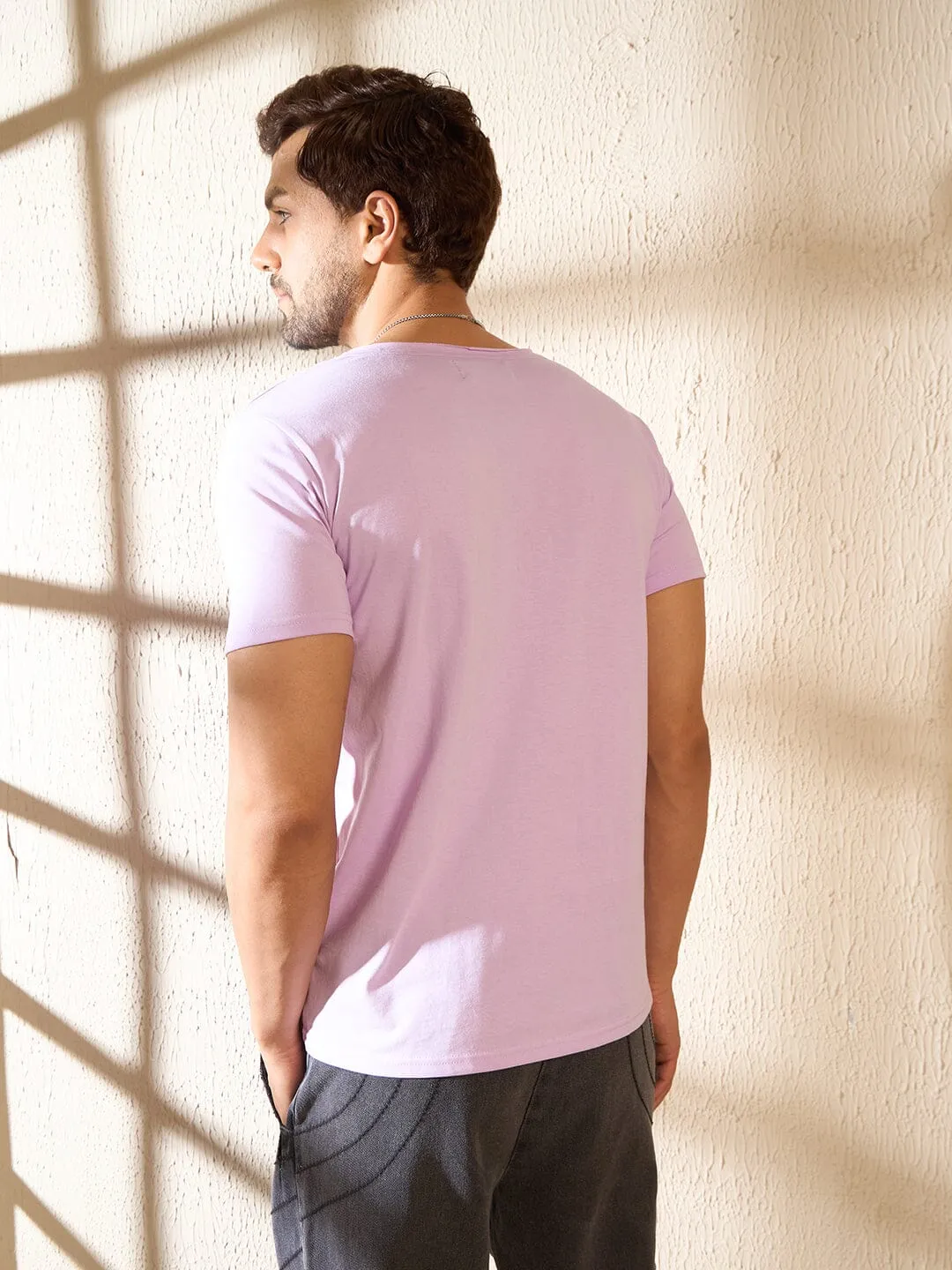 Plum Deep Scoop Neck Tshirt