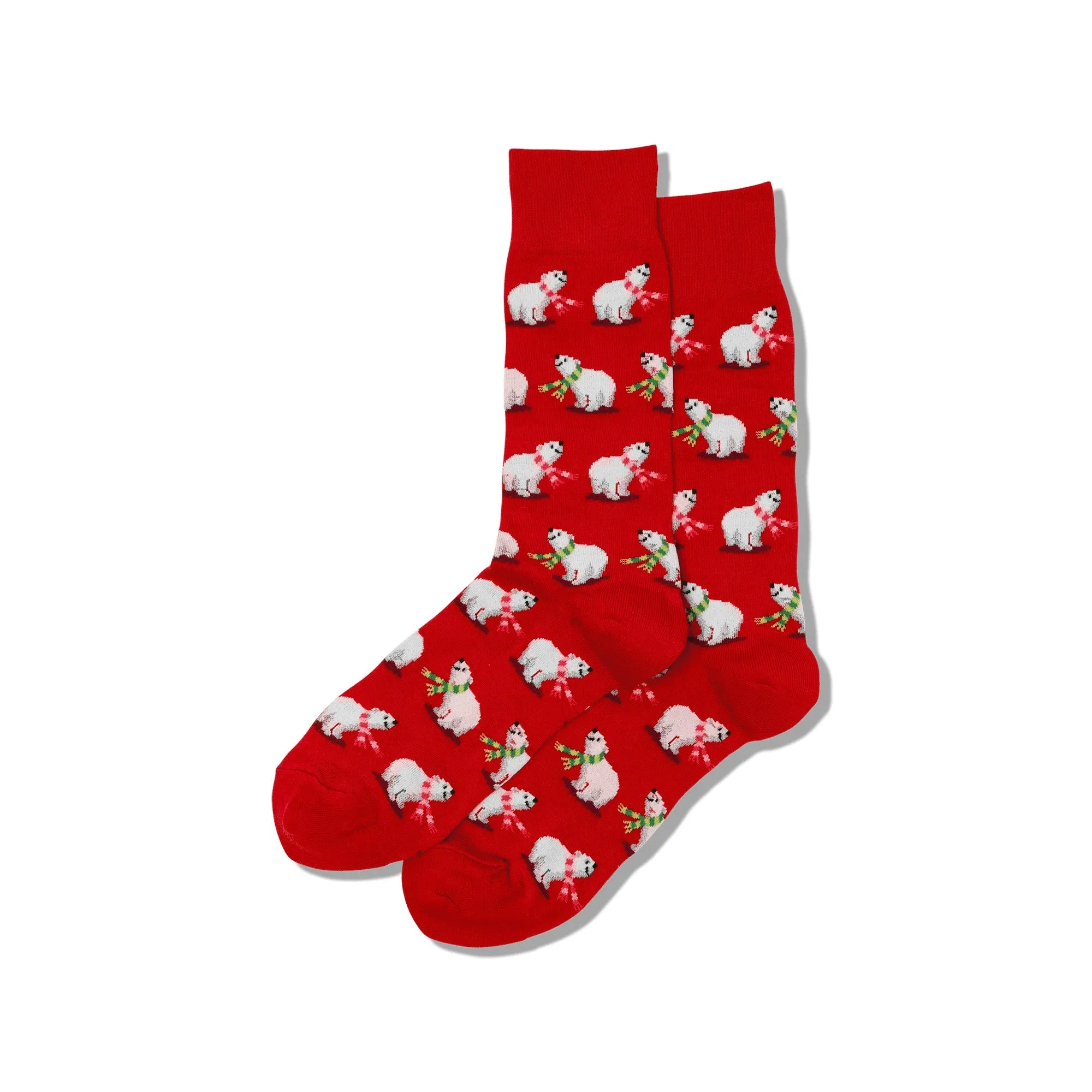 Polar Bear Festive Holiday Socks (Adult Large - Men's Shoe Sizes 8-12)