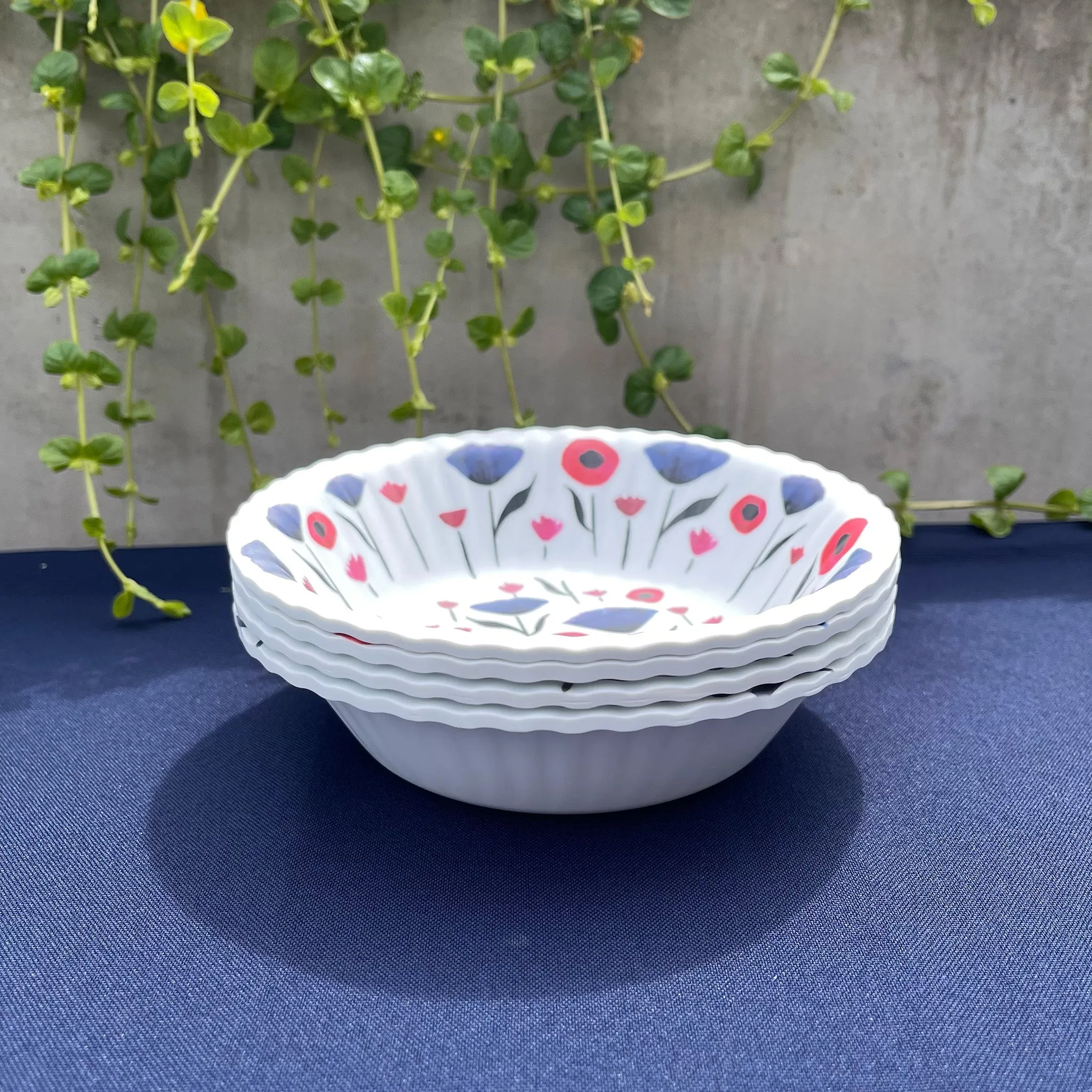 Poppies Melamine Snack Bowls