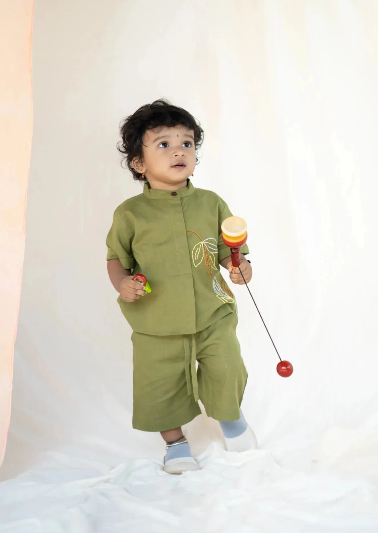 Pure Cotton Artisanal Co-ord set | Unisex | Green