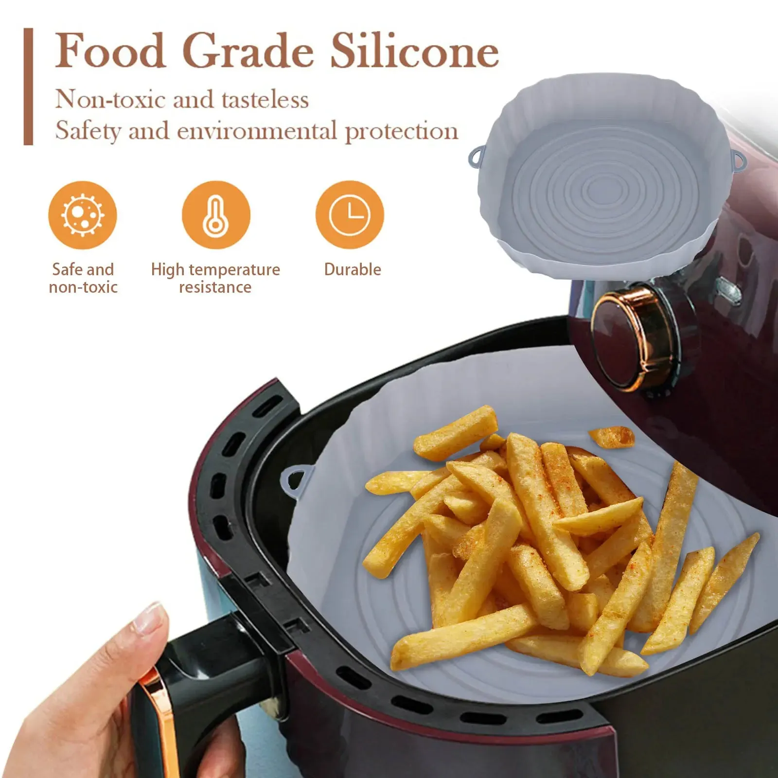 Reusable Silicone Air Fryer Basket Set