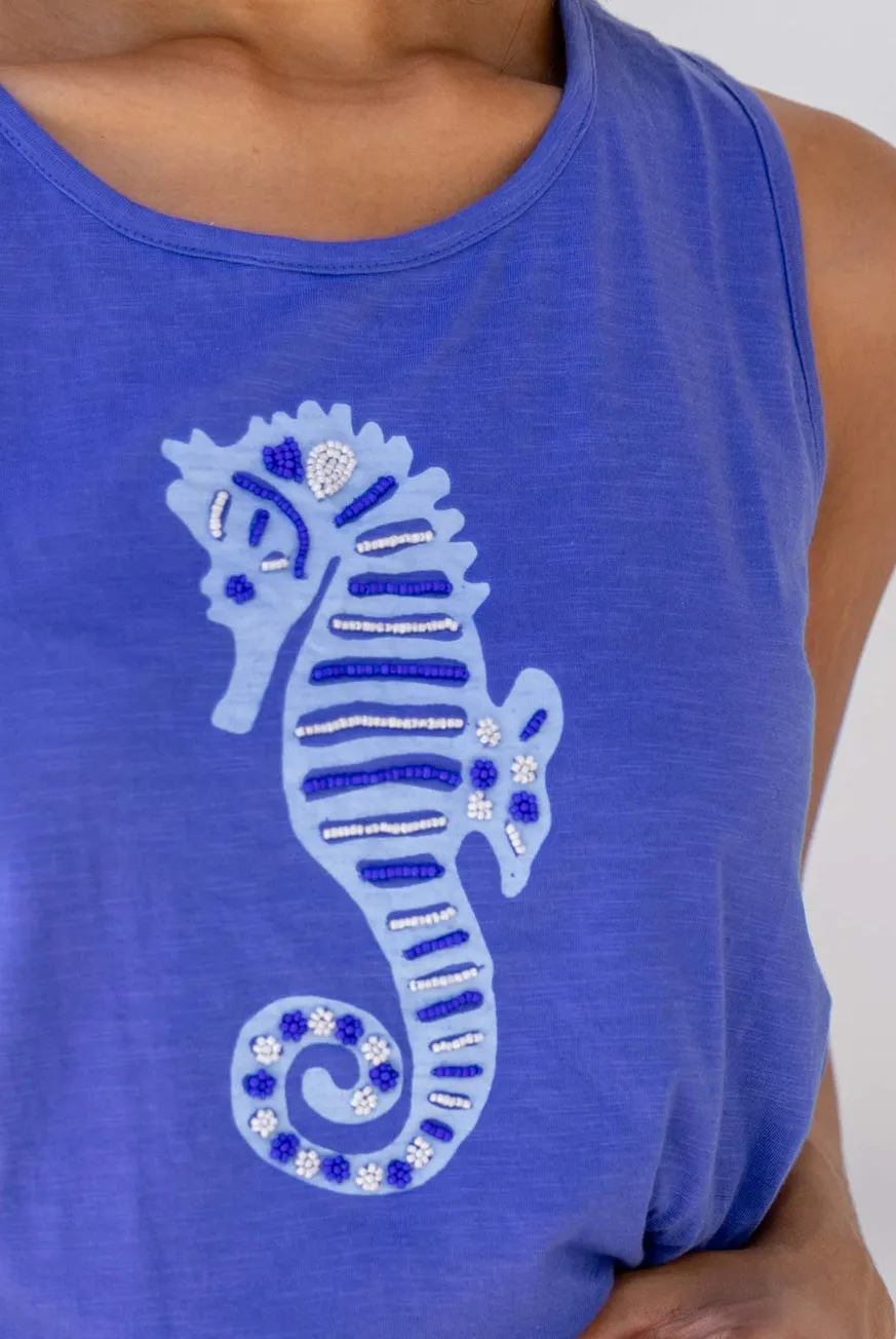 Seahorse Cotton Beach Tank Top