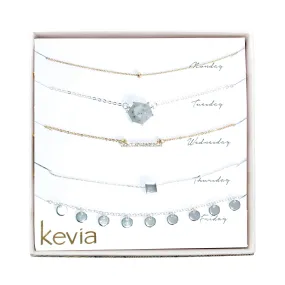 Silver Charm Theme Necklace Set