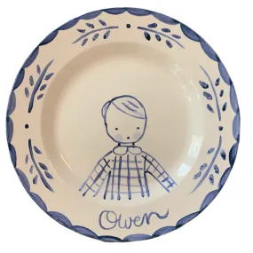 Simple Boy's Plate (blue and white)