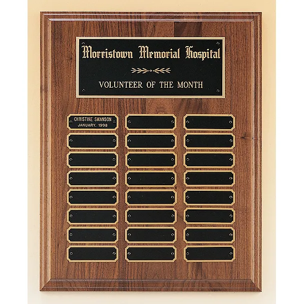 Solid American Walnut Plaque with 2 Combinations