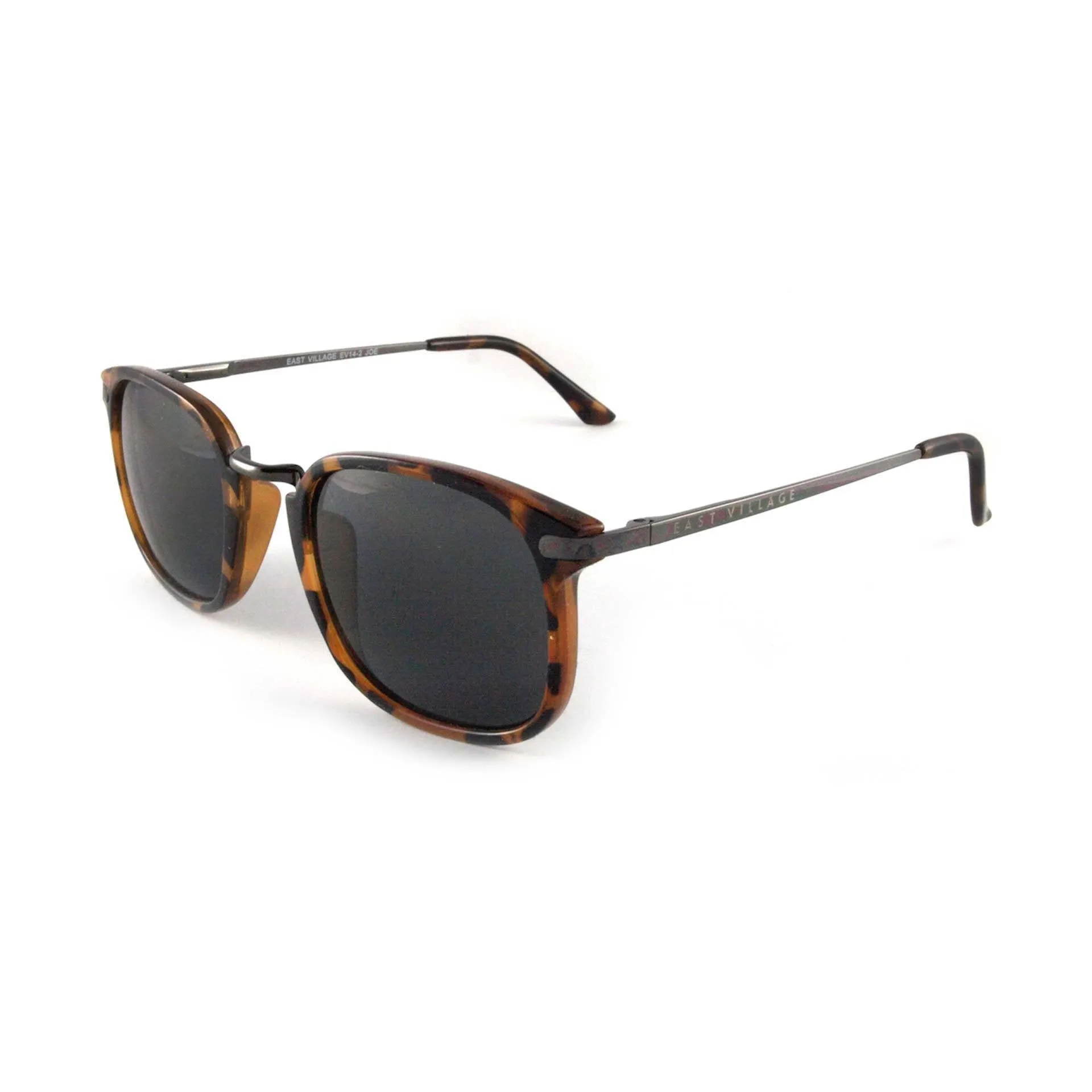 Square 'Joe' Metal Bridge Tortoiseshell Sunglasses