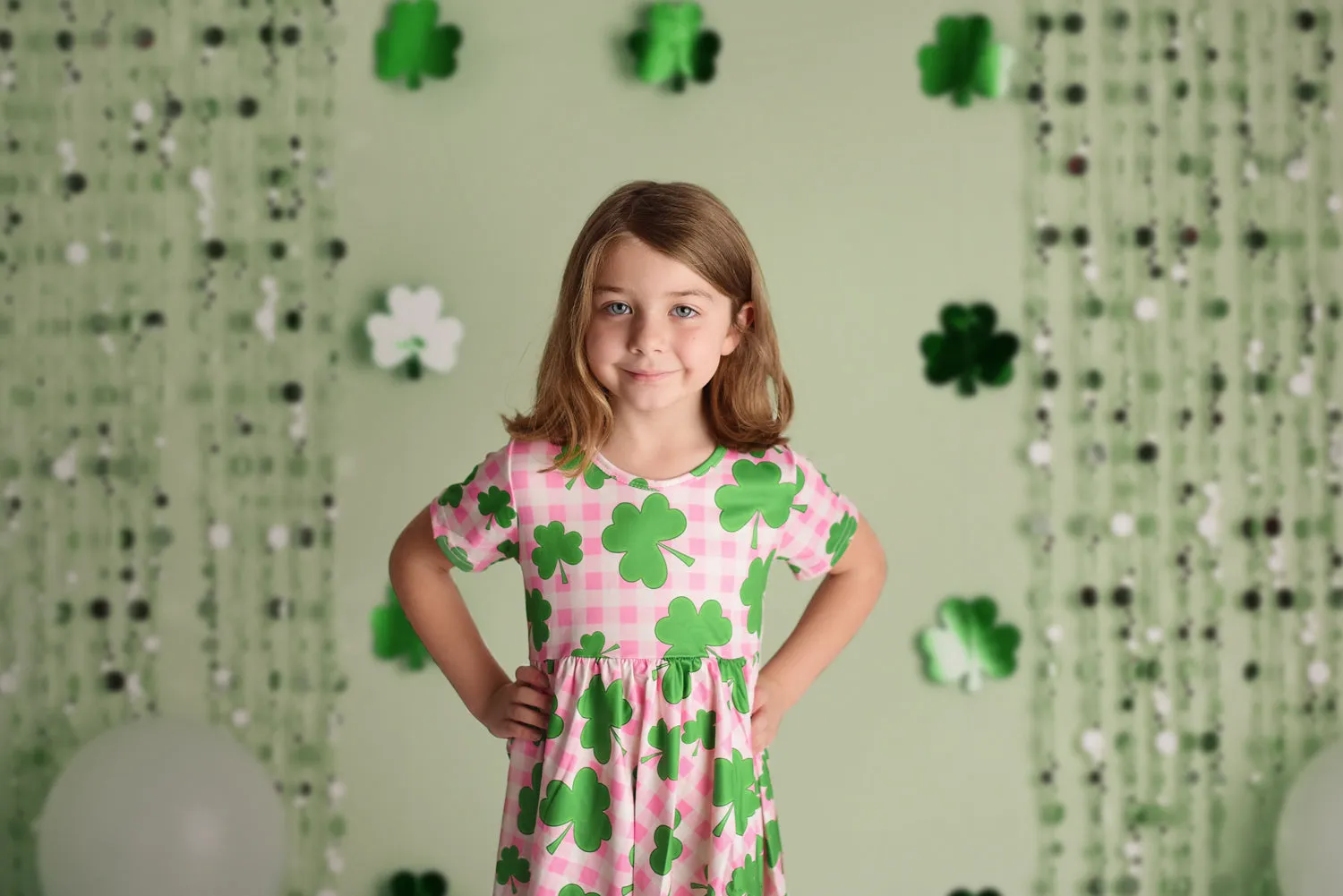 ST PATTYS GINGHAM TWIRL DRESS