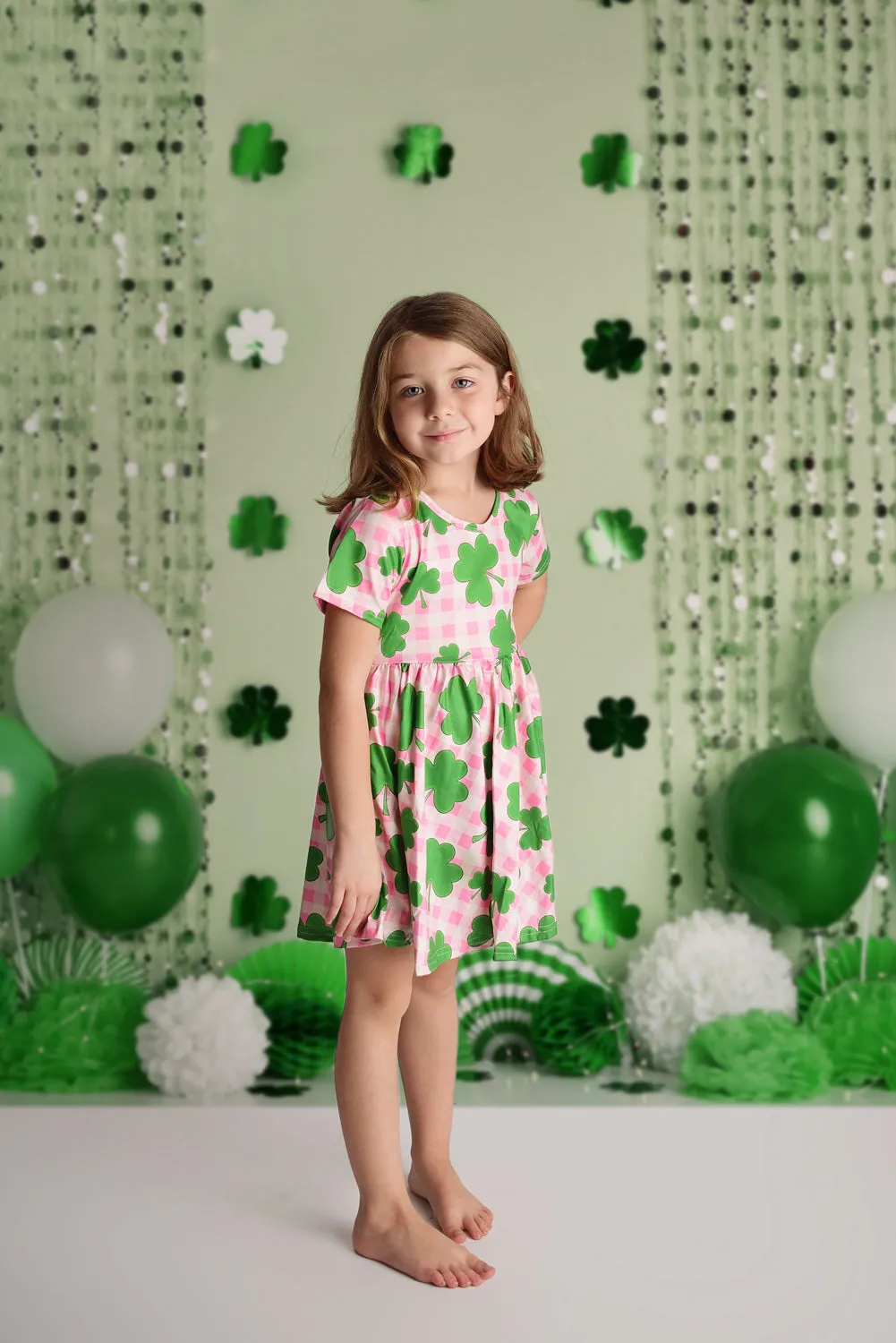 ST PATTYS GINGHAM TWIRL DRESS