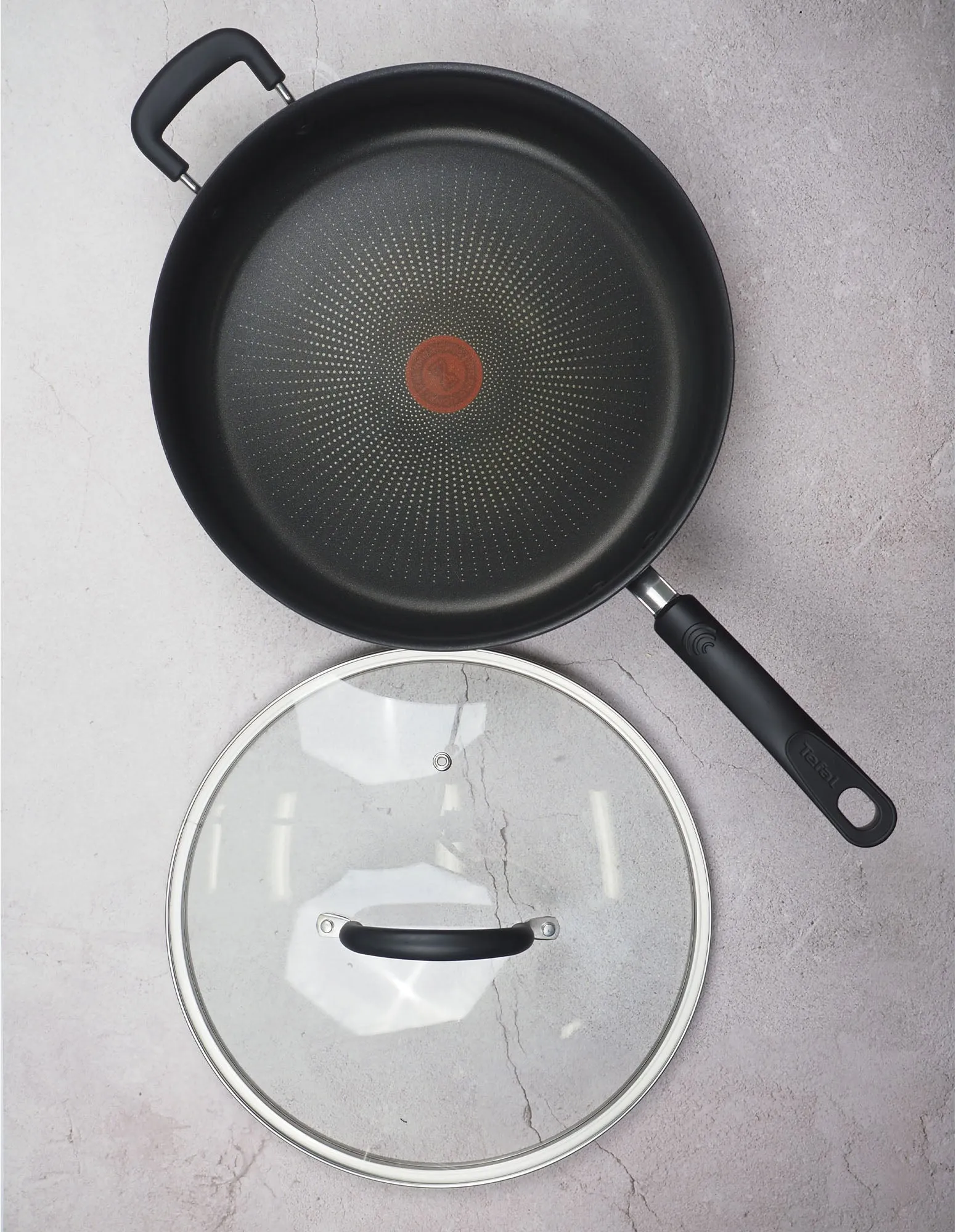 Tefal Specialty Hard Anodised Non-Stick Sautepan 30cm   Lid