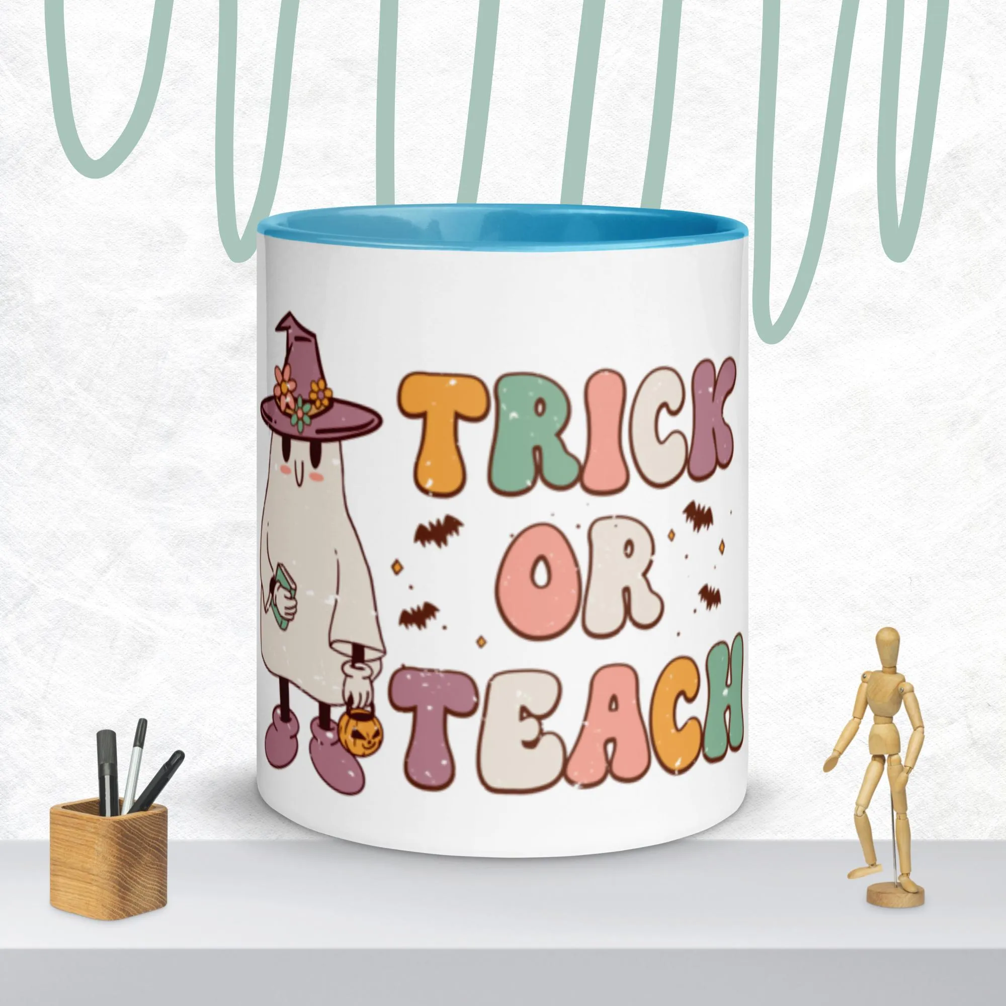 Trick or Teach Mug with Color Inside