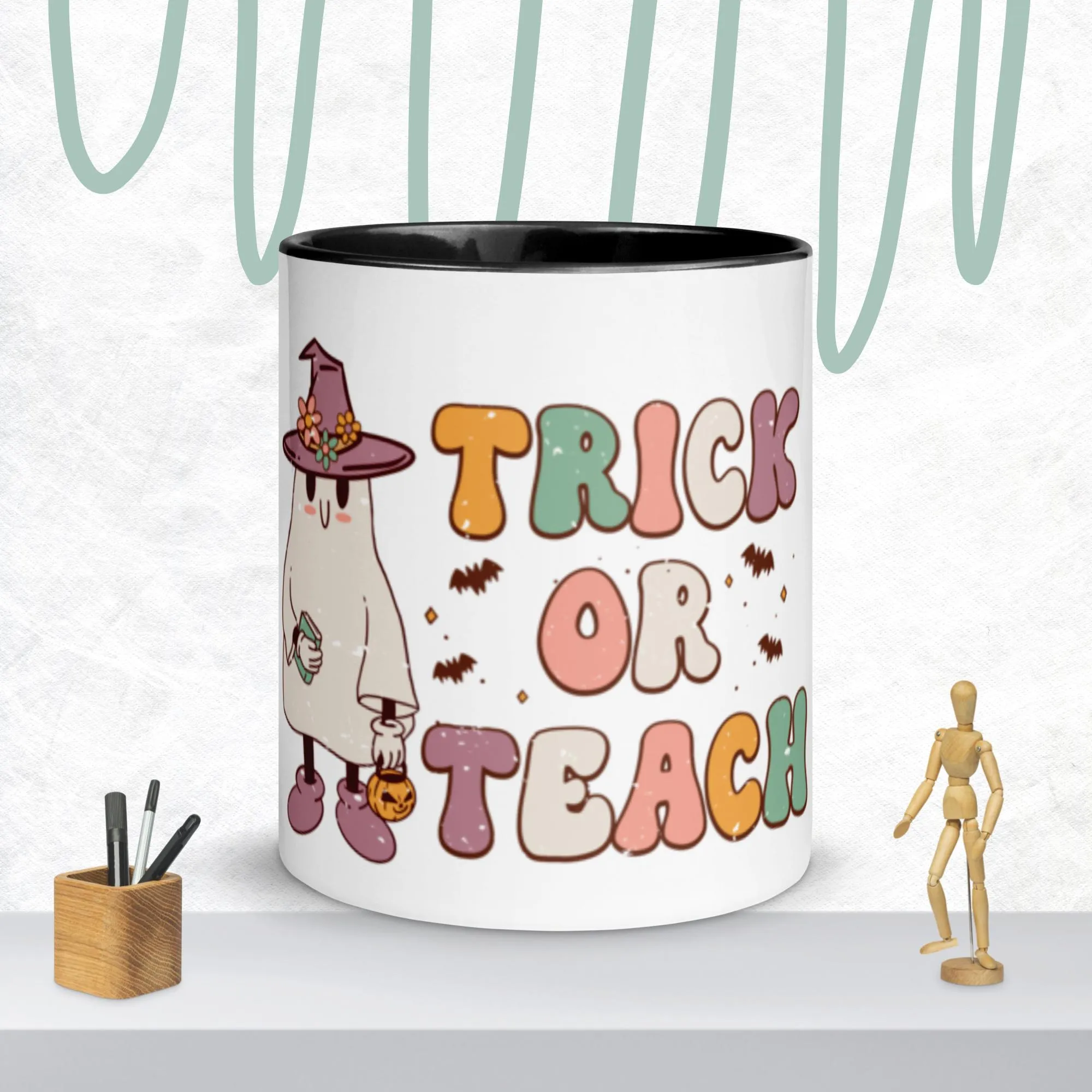 Trick or Teach Mug with Color Inside