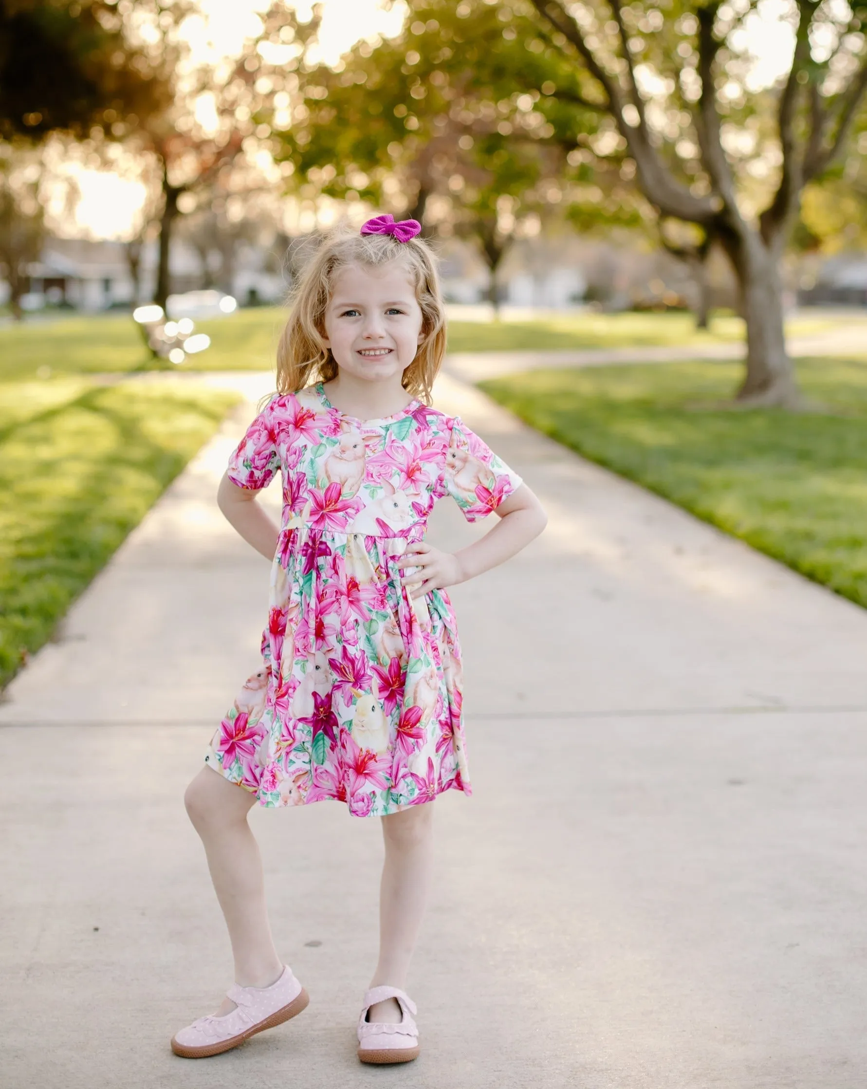 TROPICAL BUNNY TWIRL DRESS