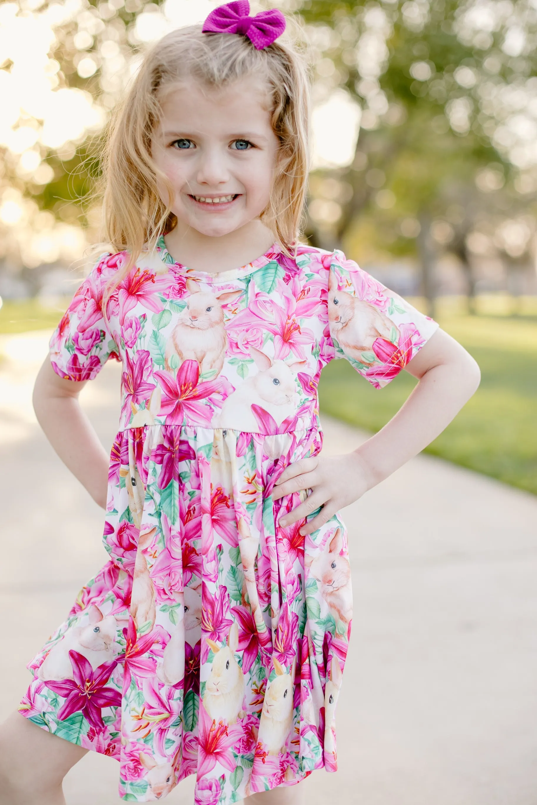 TROPICAL BUNNY TWIRL DRESS