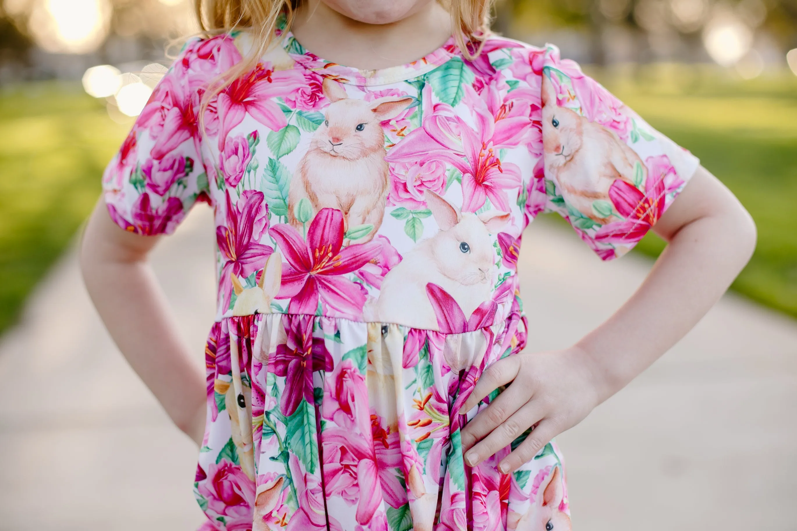 TROPICAL BUNNY TWIRL DRESS